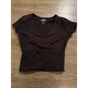 Hollidter Black Baby Tee Cropped Size XS